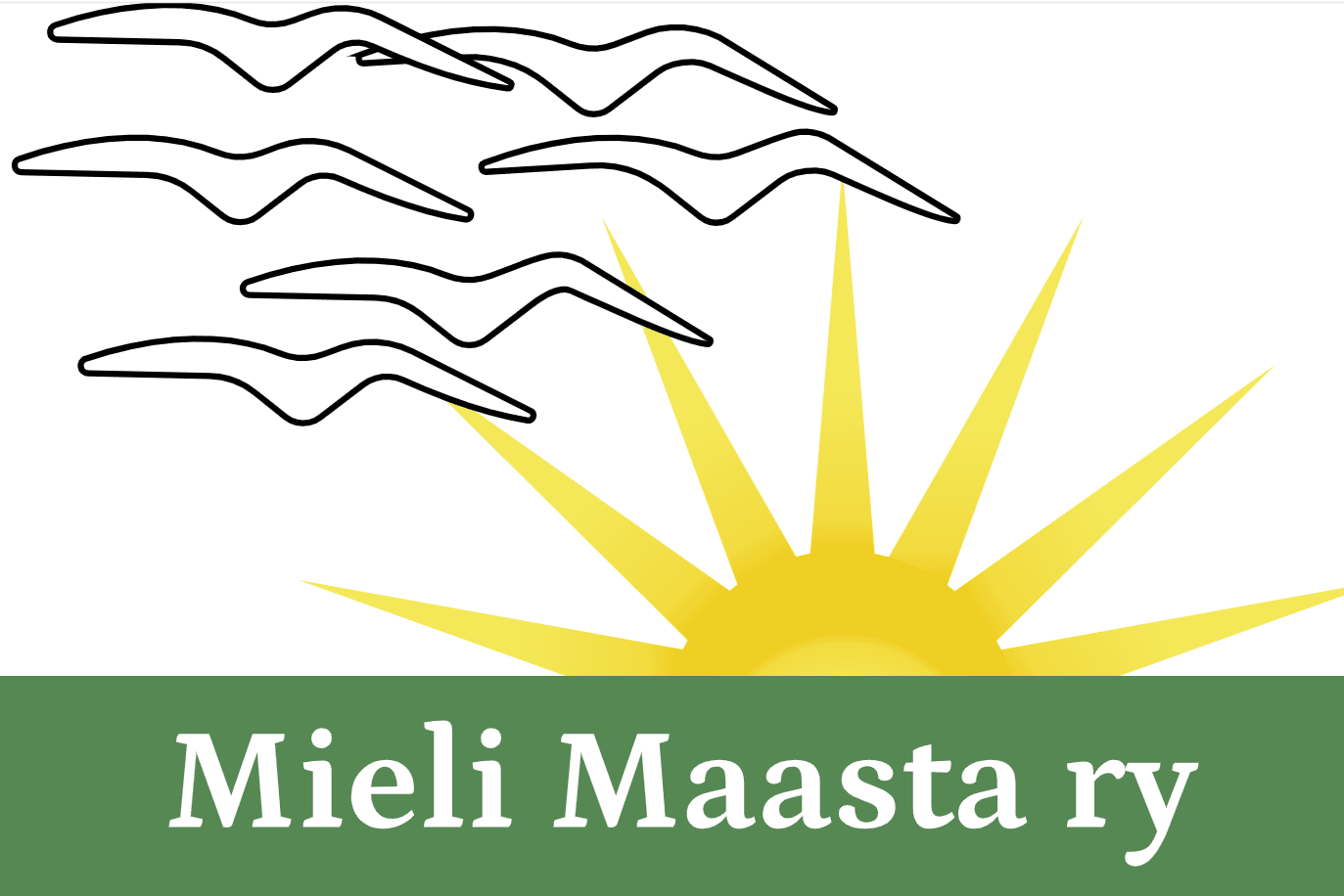 Graafinen kuvitus, lintuja ja aurinko