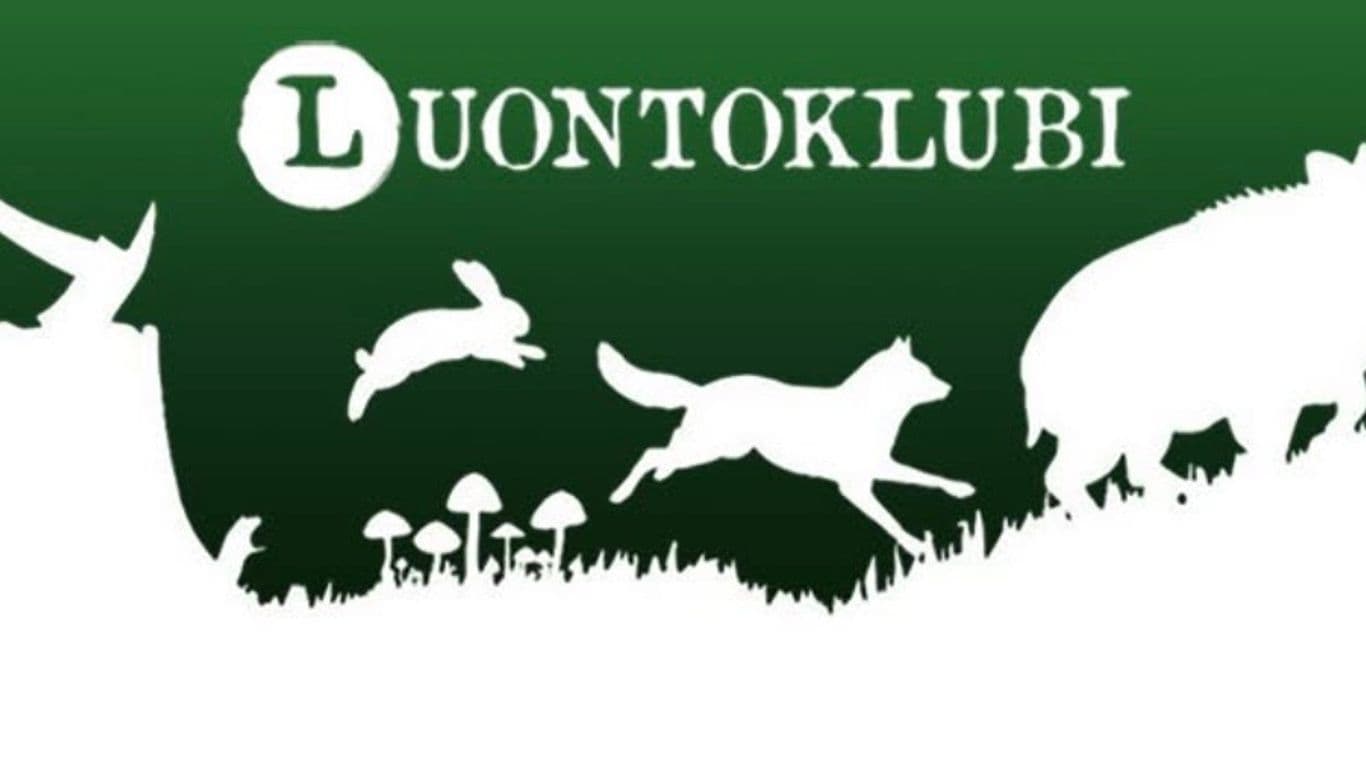 Kuvituskuvana luontoklubin banneri, jossa eläimiä vihreällä taustalla.