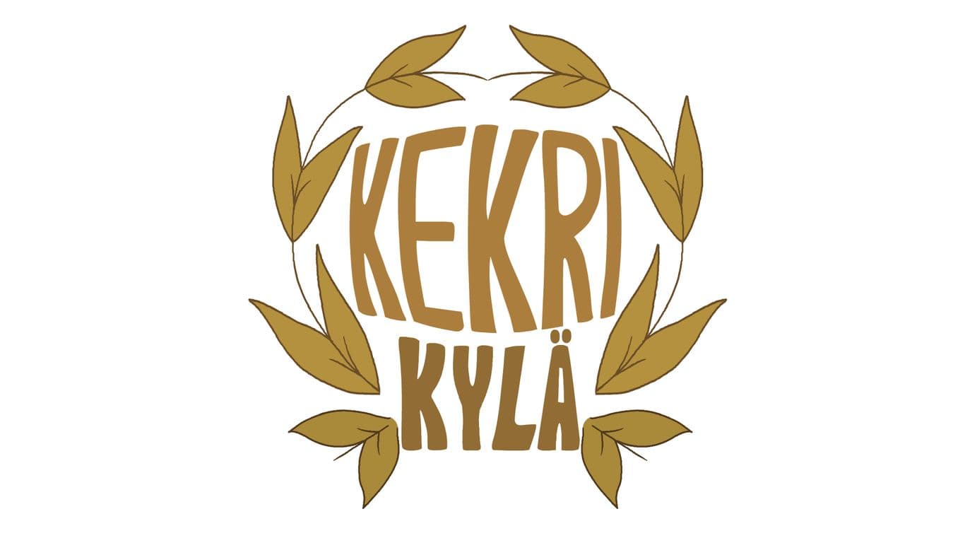 Kekrikylän logo, jossa teksti ja ympärillä lehväseppele.