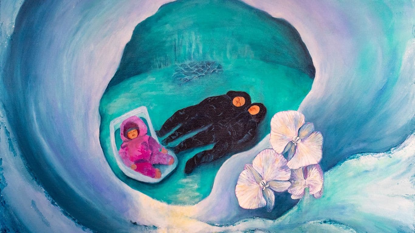 Julianna Saarela, Deep Sleep, akryylimaalaus kankaalle, 70 x 90 cm, 2026