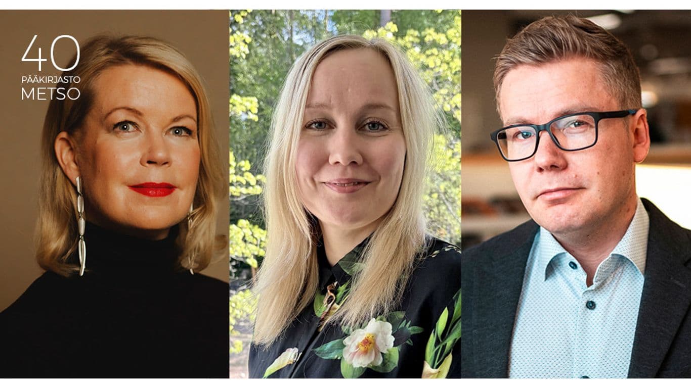 Elina Hirvonen Sonja Hakkarainen ja Mikael Laakso.