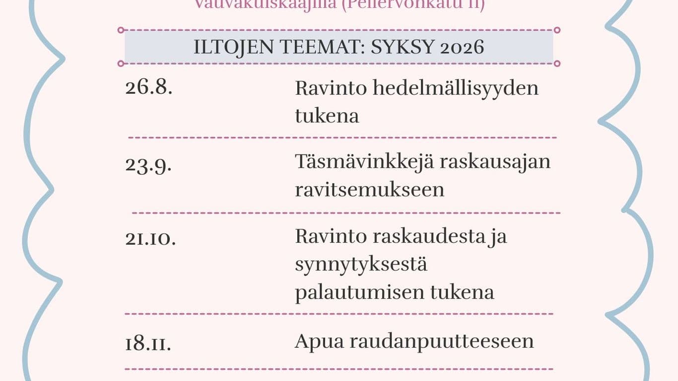 Teetä ja ravintoterapiaa - teemailta: Täsmävinkkejä raskausajan ravitsemukseen