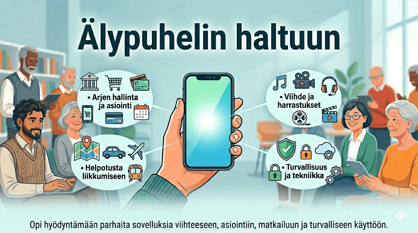 Älypuhelin haltuun – sujuvampaa arkea, viihdettä, turvallista asiointia