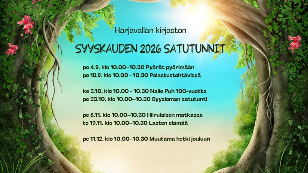 Harjavallan kirjaston syyskauden 2026 satutunnit