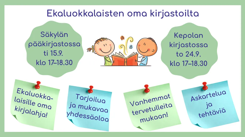 Ekaluokkalaisten oma kirjastoilta Säkylän pääkirjastossa