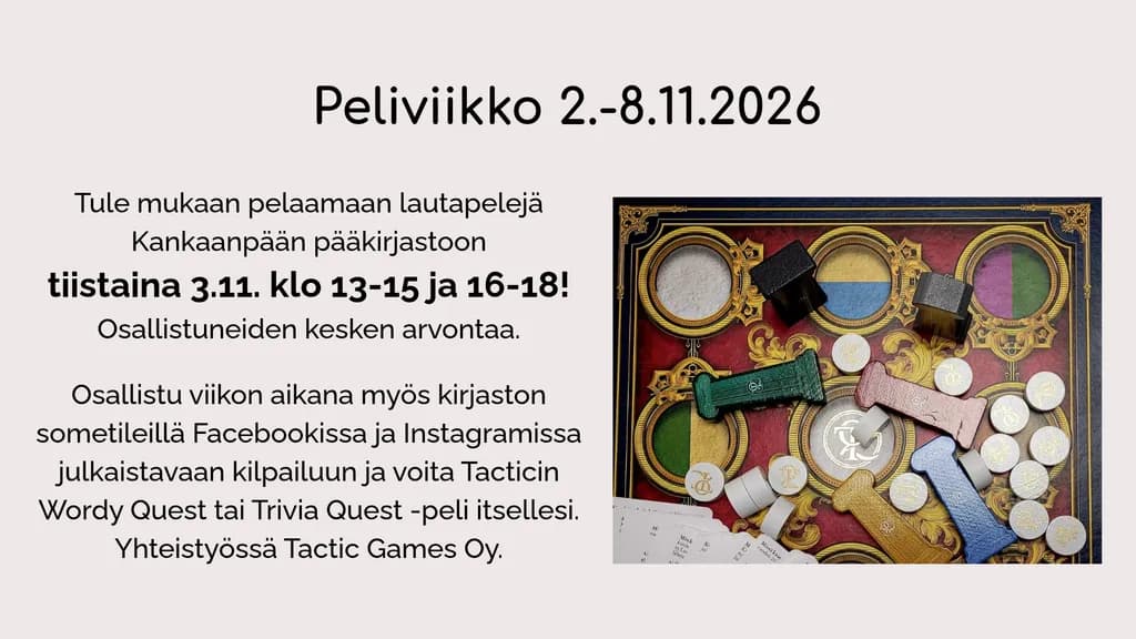 Peliviikko 2.-8.11.2026