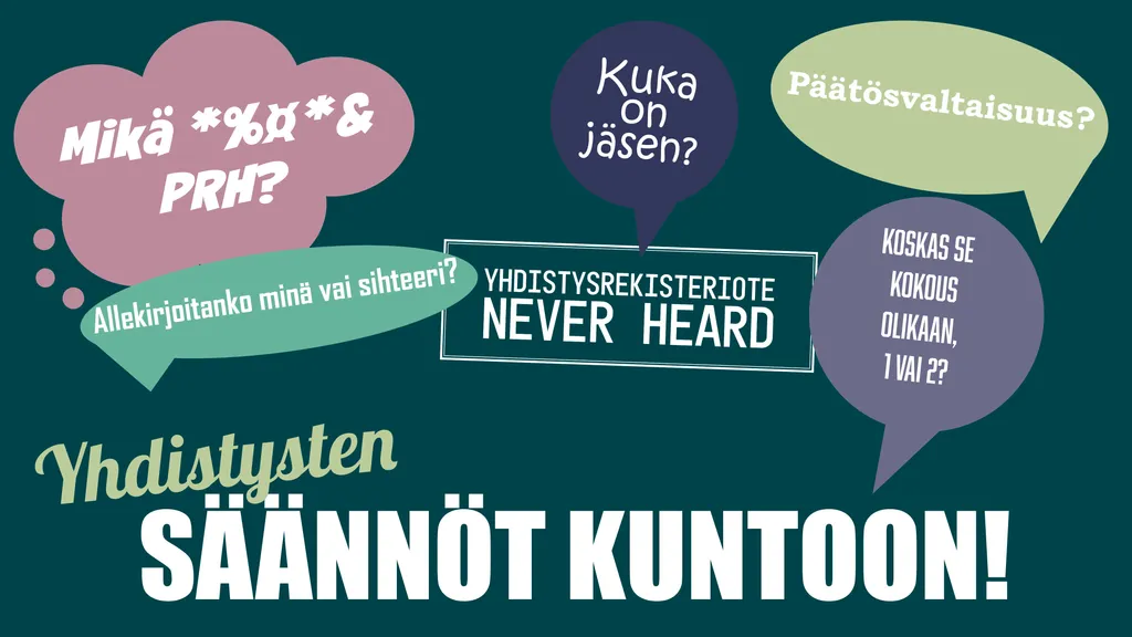 Yhdistysten säännöt kuntoon 14.1.2026