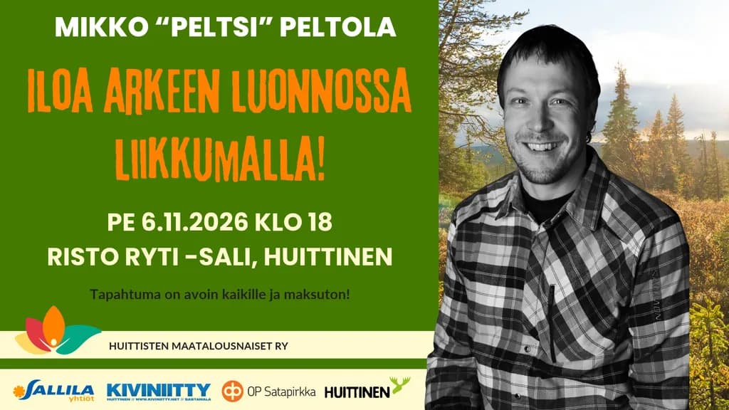 MIKKO  "Peltsi" PELTOLA Iloa arkeen luonnossa liikkumalla esitys