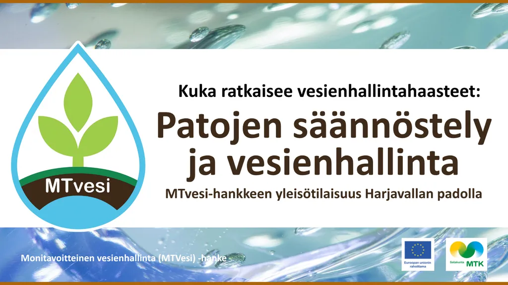 Kuka ratkaisee vesienhallintahaasteet: Patojen säännöstely ja vesienhallinta