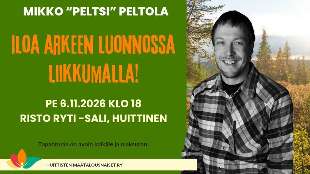 MIKKO  "Peltsi" PELTOLA Iloa arkeen luonnossa liikkumalla esitys