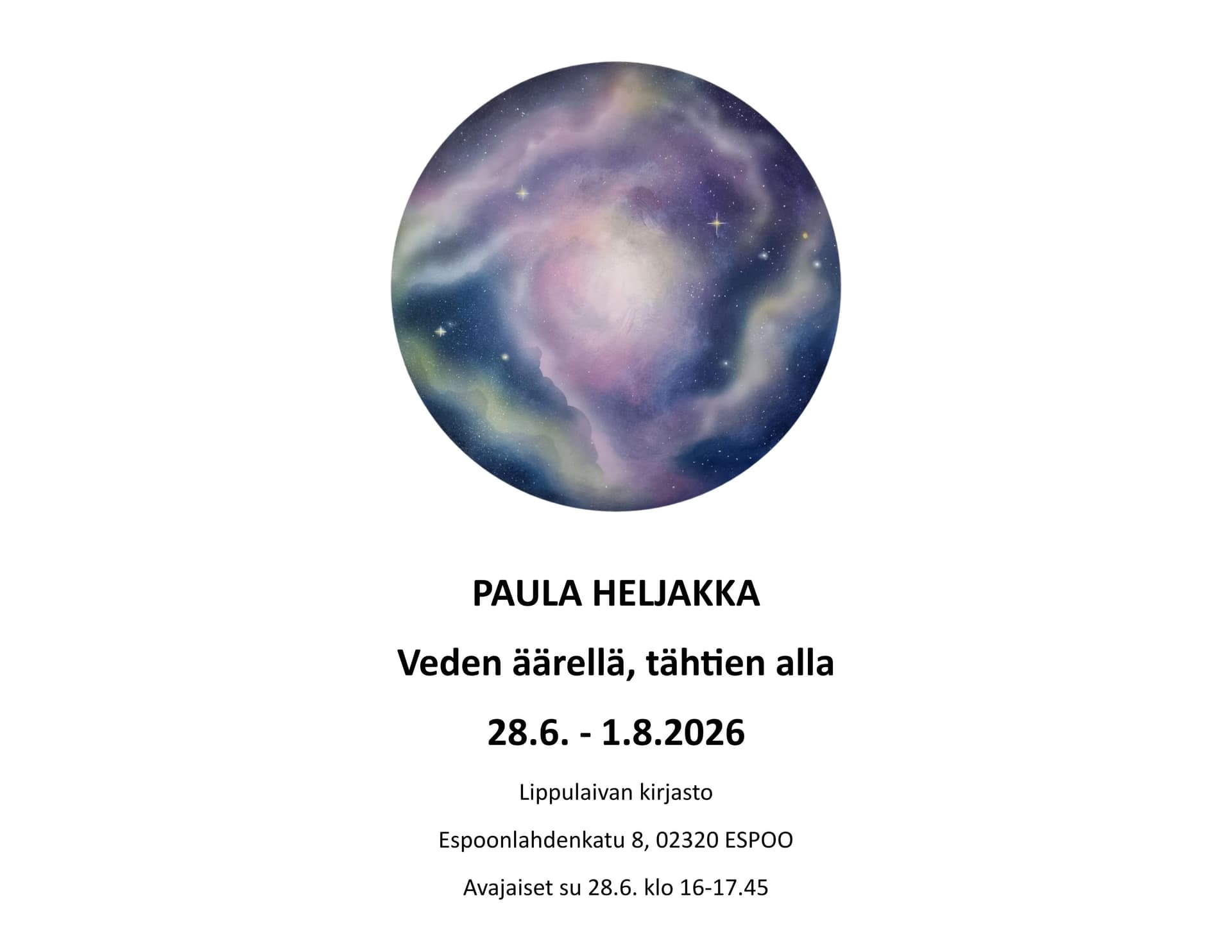 Avaruudellinen kuva tähtineen ja tähtisumuineen